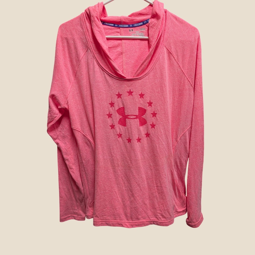 Women's Under Armour Lightweight Hot Pink Long Sleeve Size L NEW